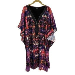 City Chic Colorful Tribal Zipper Bust Tunic Dress S/14